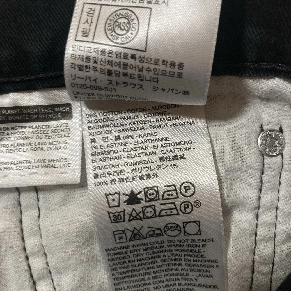 Levi's 513 Jeans 38x29 Black Stretch Denim Classic Cowboy‎ USA Ranch (Tag 38x30)